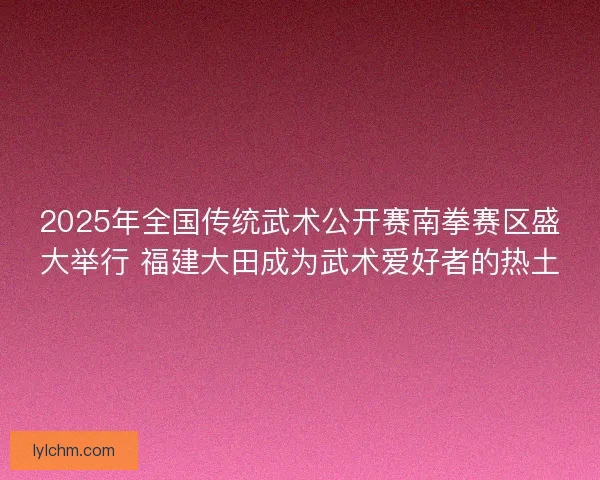 2025年全国传统武术公开赛南拳赛区盛大举行 福建大田成为武术爱好者的热土