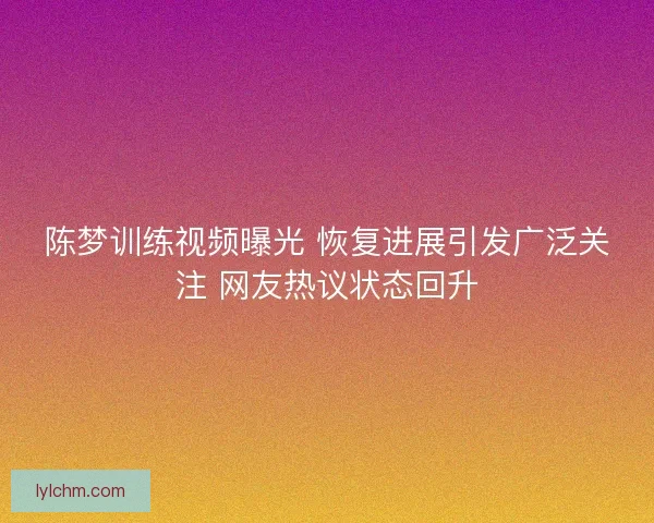 陈梦训练视频曝光 恢复进展引发广泛关注 网友热议状态回升 陈梦训练视频曝光 恢复进展引发广泛关注 网友热议状态回升