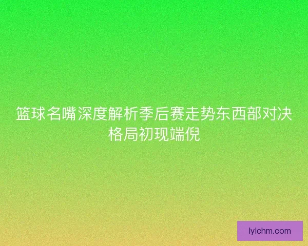 篮球名嘴深度解析季后赛走势东西部对决格局初现端倪 篮球名嘴深度解析季后赛走势东西部对决格局初现端倪
